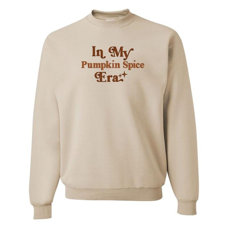 Embroidered 'In My Pumpkin Spice Era' Crewneck Sweatshirt