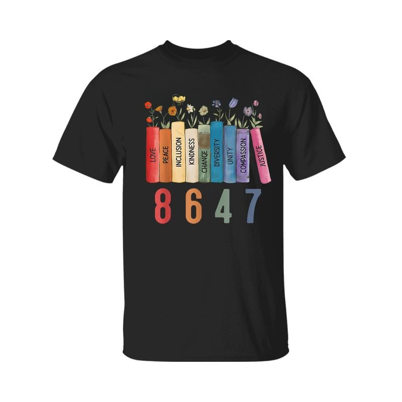 Equal Rights Book Flower 8647 Trump Feminist Women Rights T-Shirt, Unisex Cotton Shirt for men women