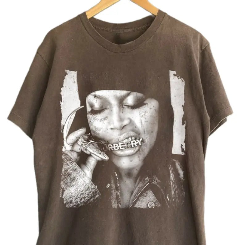 Erykah Badu Shirt, Erykah Badu Unisex Cotton T-shirt, Hip-Hop Retro Graphic Shirt, Gift For Fan Classic Fabric