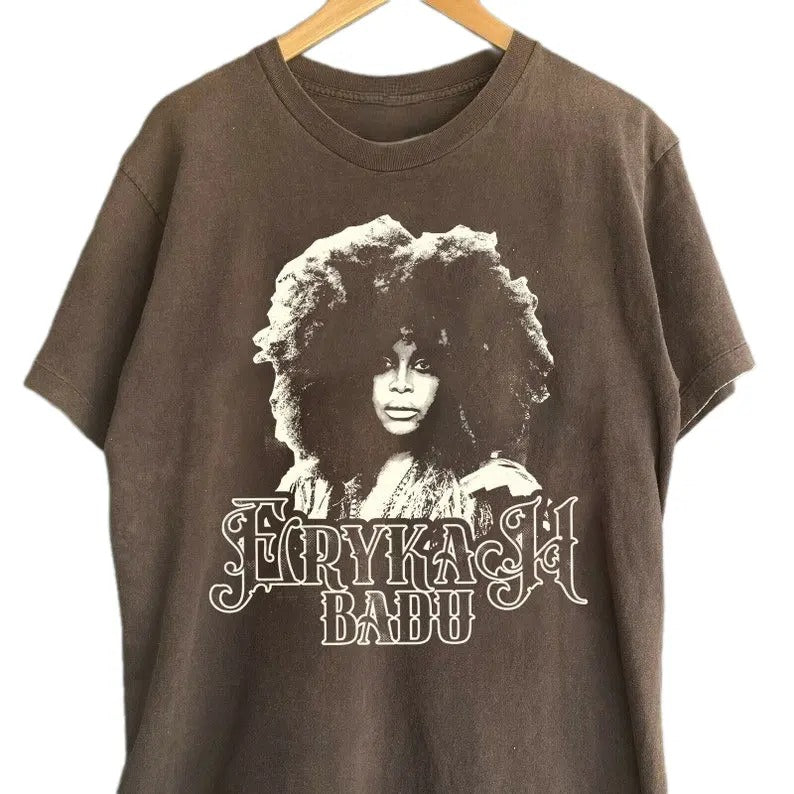 Erykah music 2024, Gifts for Fans, Graphic tour Shirt, Erykah Badu concert Shirt Unisex Cotton Fabric Top