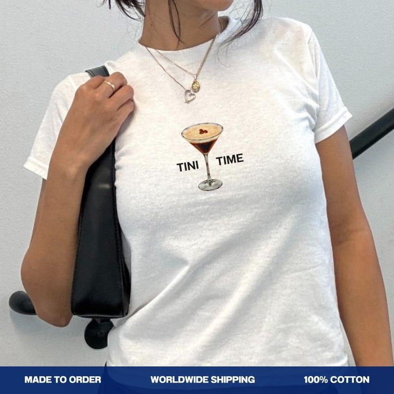 Espresso Martini Baby Tee Y2K 90S Aesthetic Vintage Graphic Baby Tee Tini Time Espresso Shirt Cute Baby Tee Espresso Martini Lover Gifts