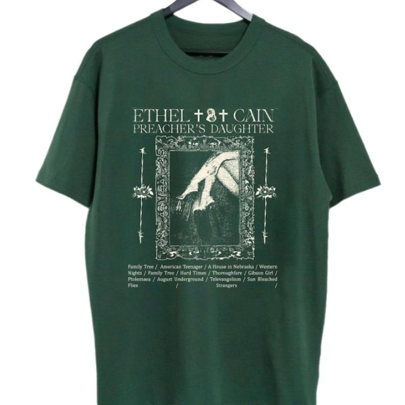 Ethel Cain 90s Shirt, Preacher's Daughter Shirt, Ethel Cain Concert Tour Tee Streetwear Classic Collar