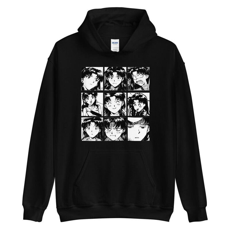 Evangelion,Misato Katsuragi,Neon Genesis Evangelion,Vaporwave,Rei,Unisex hoodie