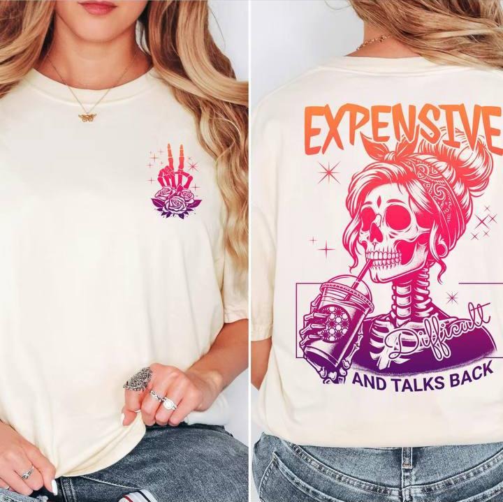 Expensive Difficult And Talks Back Shirt, Mom Skeleton Hoodie, Sarcastic Wife Sweatshirt