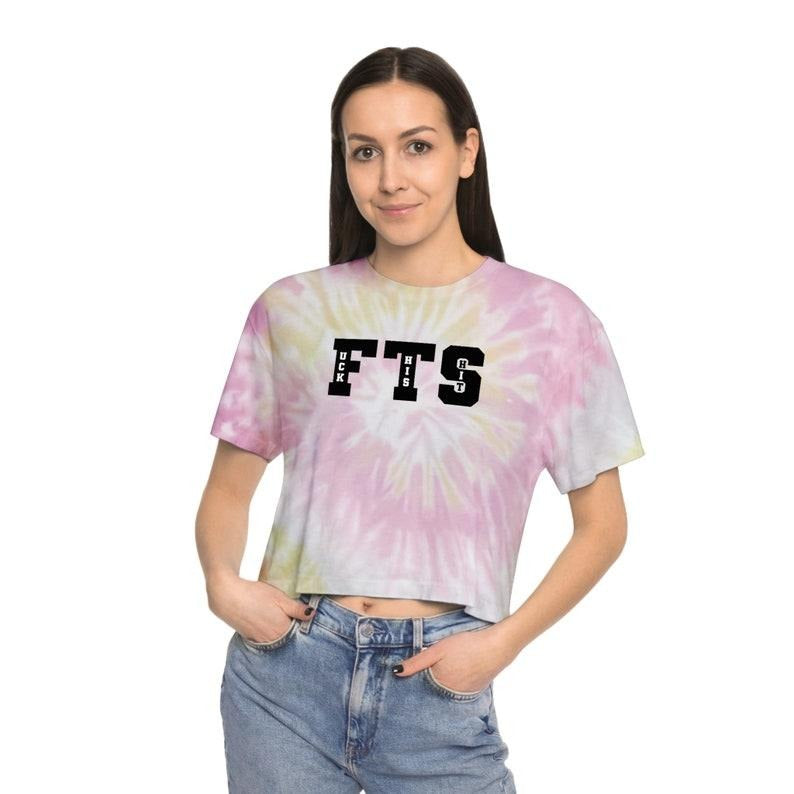 F6ck This Shit Funny Mature Sexy Women's Tie-Dye Crop Top, Sarcastic Offensive Gifts For Women, Adult Humor, Inappropriate Tee