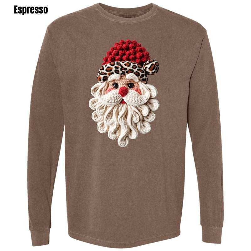 FAKE Crochet Santa Comfort Colors Long Sleeve T-Shirt 'NLB'