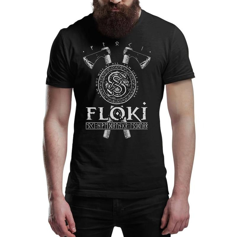FLOKI Viking T-Shirt Victory Or Valhalla Tee Shirt Norway Norse Mythology Viking Shirt Unisex Warrior