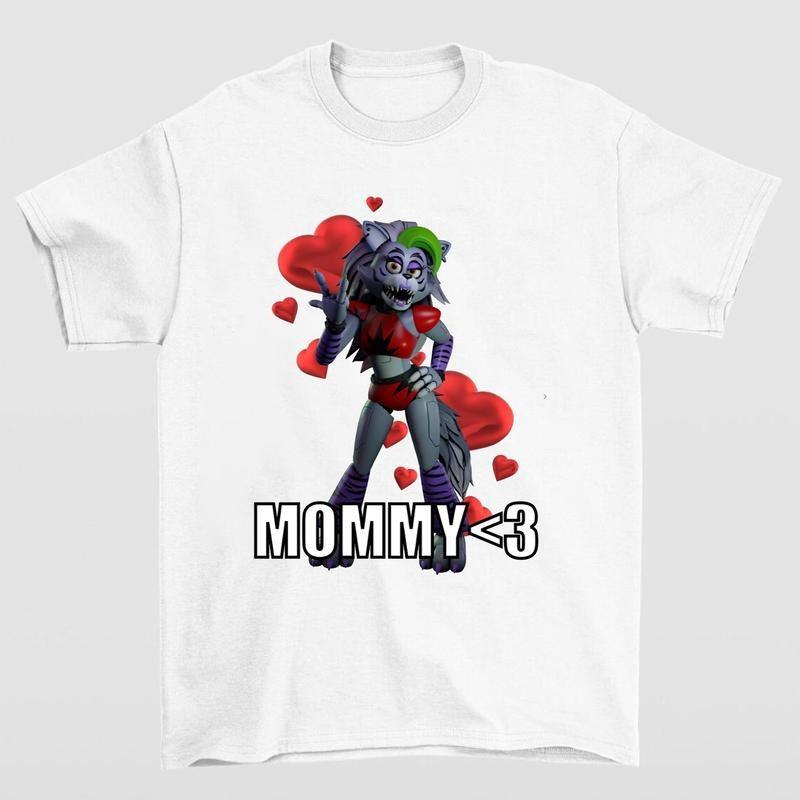 FNAF Roxy Roxanne Wolf Mommy T Shirt Perfect for Casual Wear and Gaming Enthusiasts