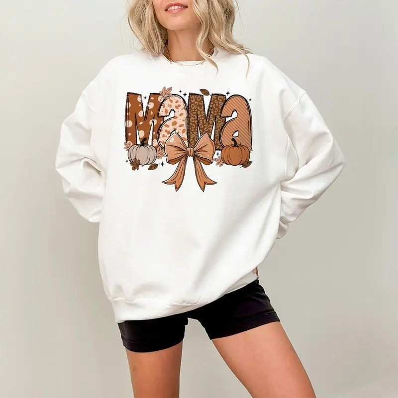 Fall Mama Sweatshirt, Fall Mama Coquette Pumpkin Sweatshirt, Pumpkin Coquette Bow Sweatshirt, Autumn Coquette Sweatshirt, Coquette Mama Sweatshirt, Mama Shirt, Coquette Bow Sweatshirt, Halloween Sweatshirt, Pumpkin Halloween Sweatshirt