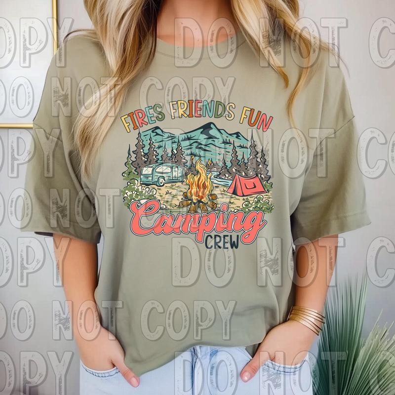 Fam, Friends, Fun Camping Crew DTF Transfers - THIS IS NOT A SHIRT