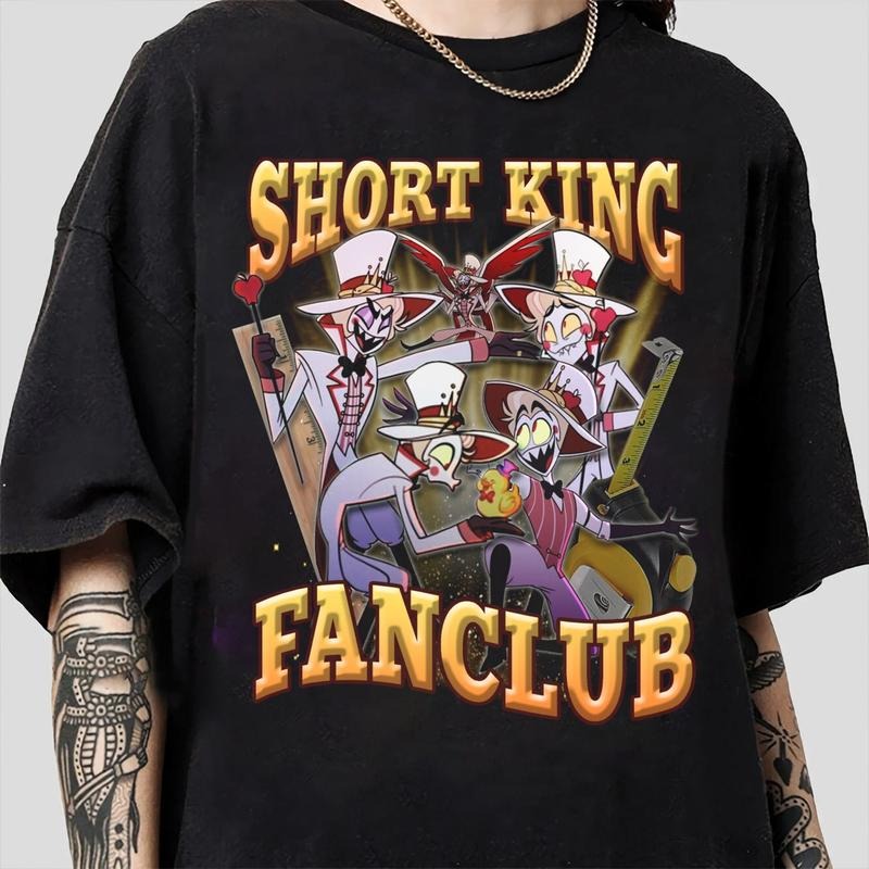 Fanclub Lucifer Short King T-Shirt, Hazbin Hotel Characters, Hazbin Hotel T-Shirt, Hazbin Hotel Cartoon , Birthday Gift for fan
