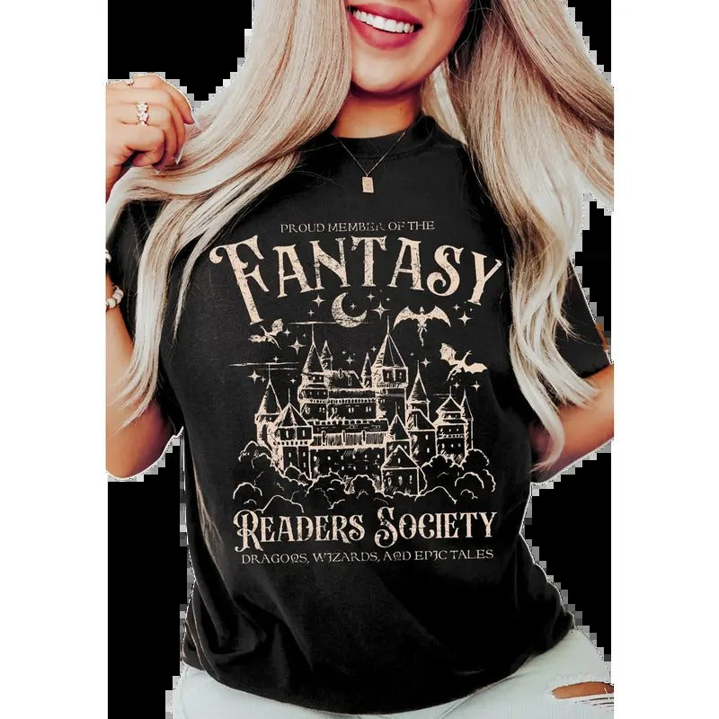 Fantasy Readers Society Shirt, throne of glass book merch, Book Dragon Shirt, haunting adeline merch