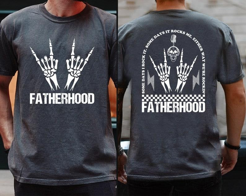 Fatherhood Shirt, Sometimes I Rock It Sometimes It Rocks Me Shirt, Dad Life Shirt, Fathers Day Gift, Funny Fatherhood T-Shirt, New Dad Shirt