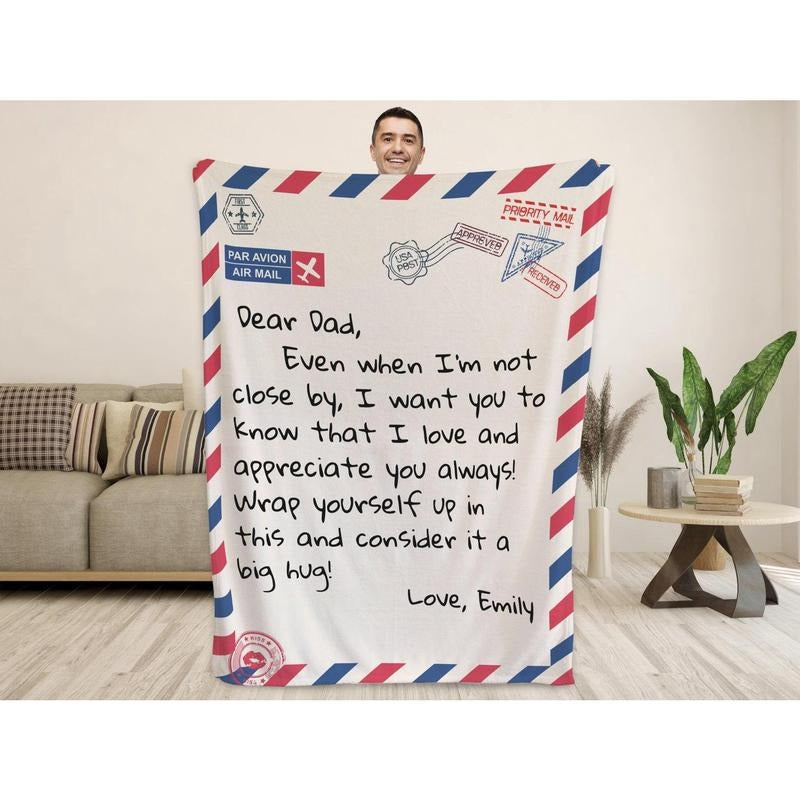 Fathers Day Gifts from Daughter - Personalized Dad Gifts, Custom Dad Blanket - Dad Birthday Gifts, Letter to Dad, Gifts for Dad from Wife