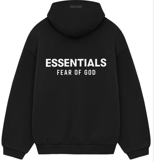 Fear of God Essentials Fleece Hoodie II Black 192HO246250F Men's Sizes XXS-2XL with Front Logo Comfortable Fit Casual Wear #Fashionweek #Fallfreshness