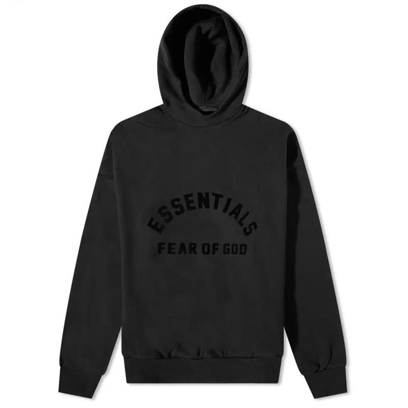 Fear of God Essentials Hoodie 'Jet Black' - High-Quality Graphic Long Sleeve Sweatshirt for Men's Casual Outdoor Wear, Oversized Fit, Comfortable & Durable - Menswear #Fashionweek #Fallfreshness