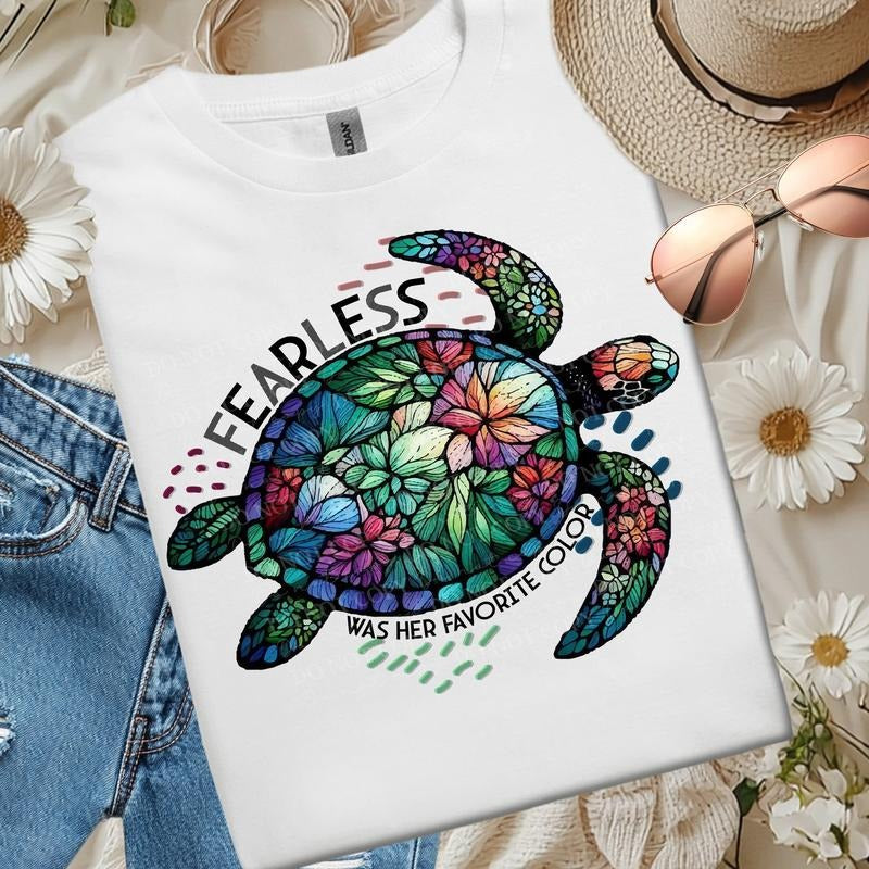 Fearless Sea Turtle DTF Transfers - THIS IS NOT A SHIRT