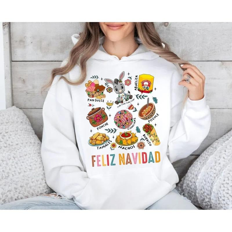 Feliz Navidad Mexican Donkey Sweatshirt, Mexican Concha Shirt, Tuki Tuki Donkey Conchas Latino Christmas Hoodie, Unisex Sweater Pullover Tee