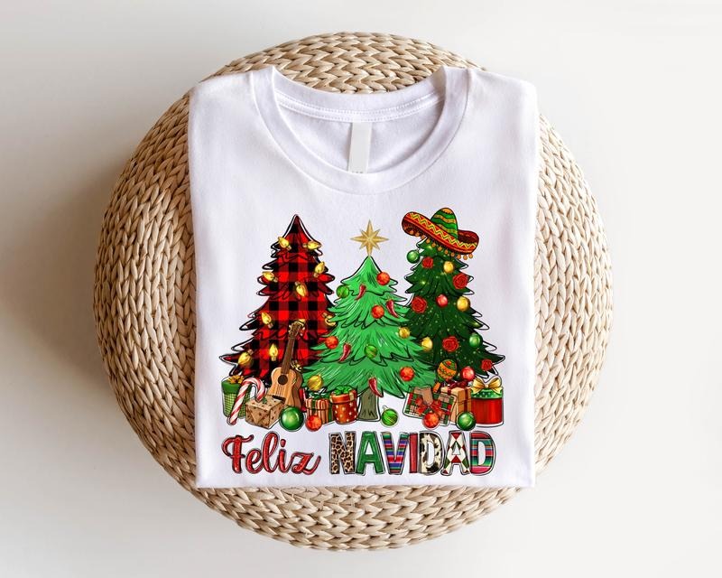 Feliz Navidad Shirt, Spanish Family Matching Christmas Tee, Mexican Christmas T-Shirt, Spanish Merry Christmas Gift Tee, Unisex Mexican Holiday Shirt.
