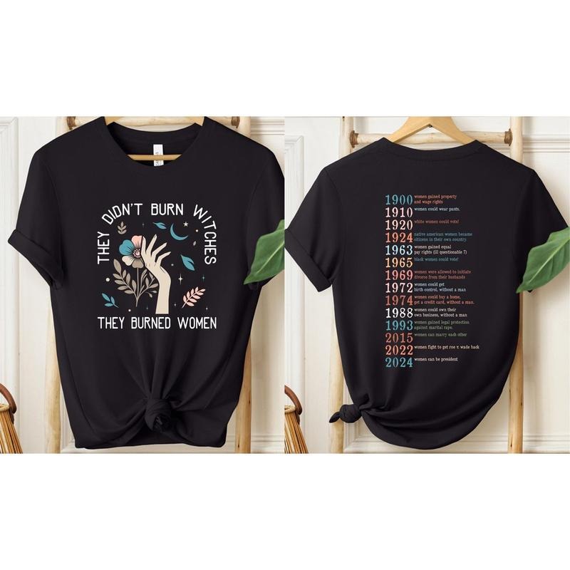 Feminist Witch Two Sides Tshirt Sweatshirt, They Didn't Burn Witches They Burned Women Shirt, Witchy Feminist, Girl Power, Unisex Sweater Pullover Tee