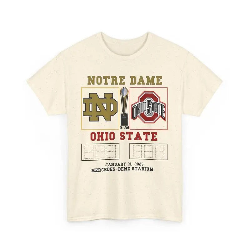 Final CFP Notre Dame VS Ohio State T-Shirt, Write the match results using a permanent marker Tee, Funny TShirt Write your Score Shirt