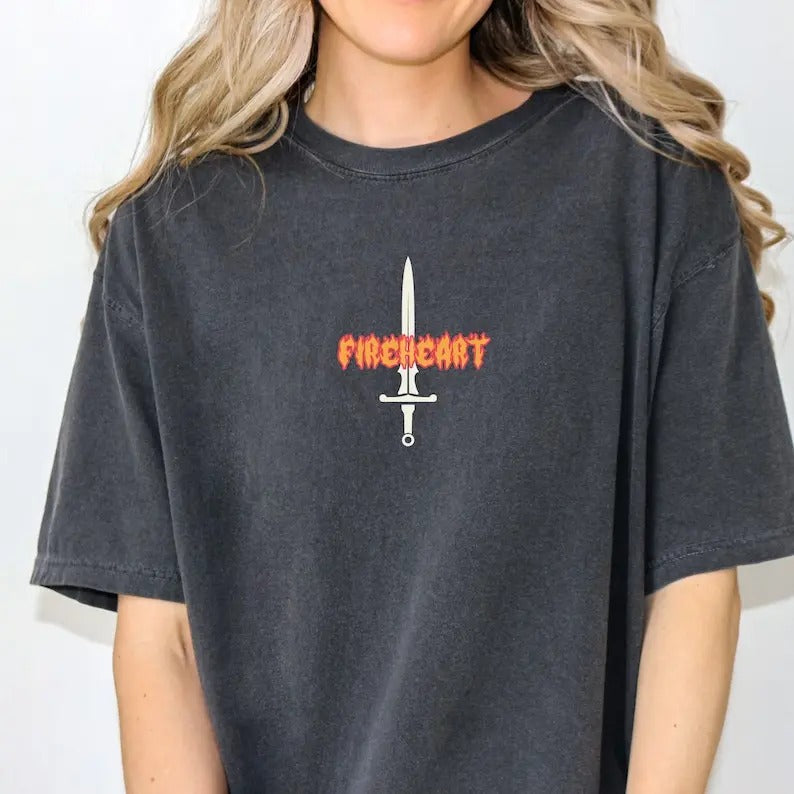 Fireheart, Aelin, The Thirteen, TOG, acotar, Romantasy Shirt, Bookish T-shirt, Fantasy Reader, Spicy, Book Club, throne of glass book merch Casual Cotton