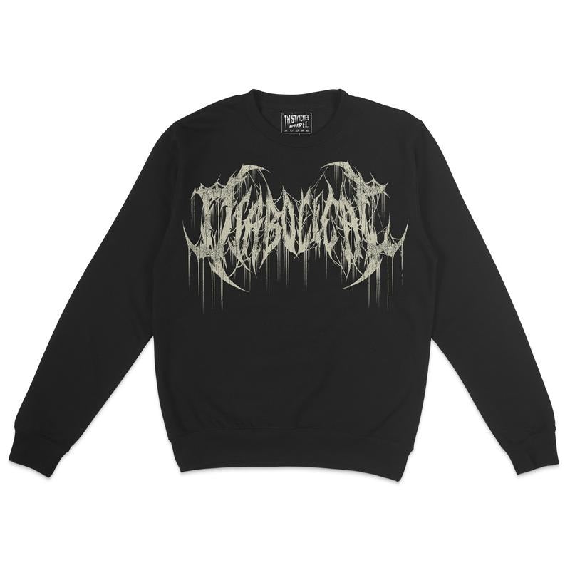 Fleece Crewneck Sweatshirt - METAL Diabolical, Humor, Dark Comedy, Alt Fashion Gift for Readers, Booktok, Vampire