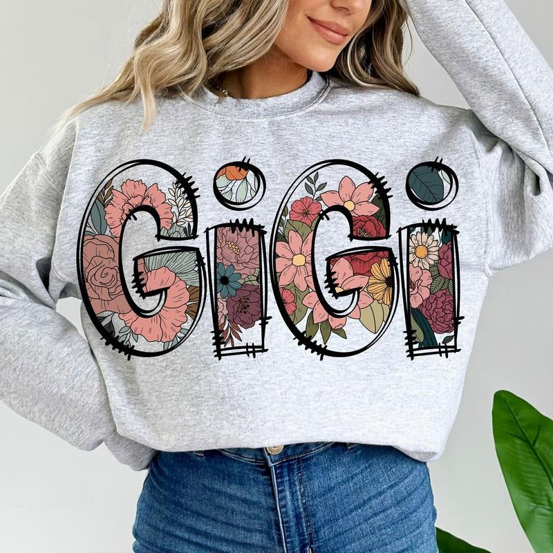 Floral Gigi Shirt, Gigi Flower Shirt, Mama Flower Shirt, Gigi Floral, Grandma Groovy Shirt, Mama Groovy, Granny Graphic