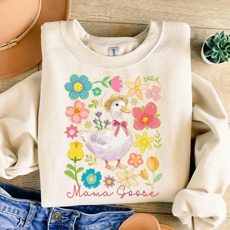 Floral Mama Goose Shirt, Mama Goose Shirt, Girly Shirt, Goose Shirt, Mother's Day Shirt, Floral Mama Shirt, Duck Shirt
