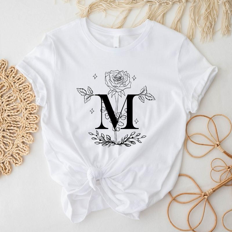 Floral Marian Catholic T-Shirt, Women Religious Gift Shirt, M & Faith Cross Tee, Assumption of Mary Tee.