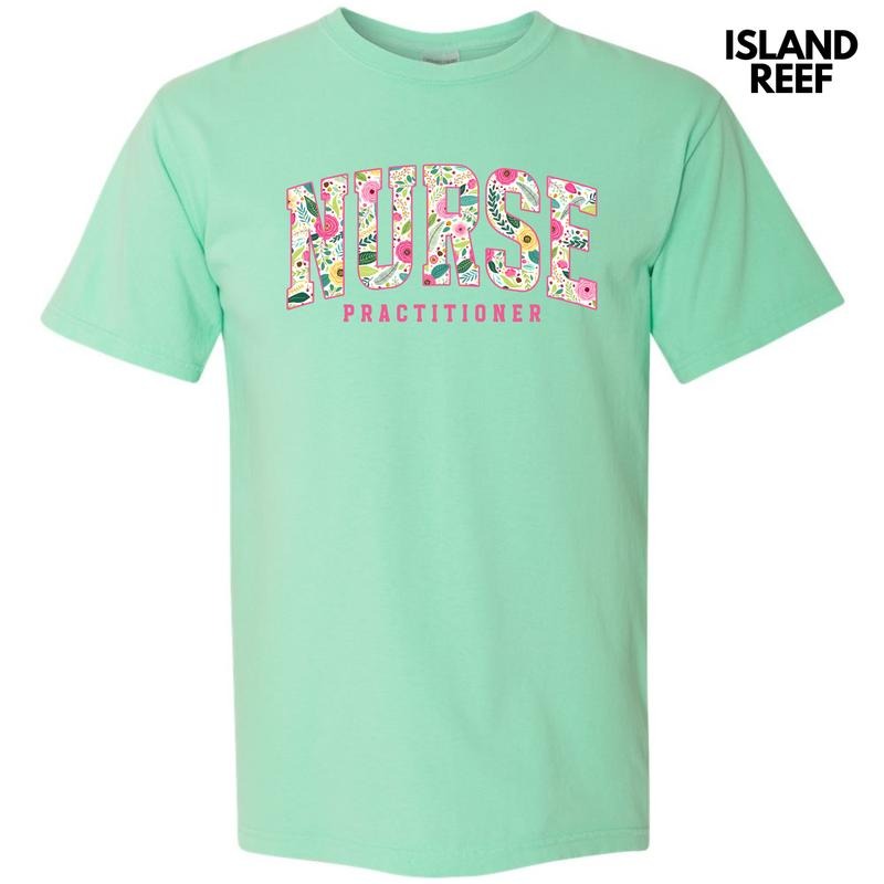 Floral Nurse Practitioner Comfort Colors T-Shirt 'NLB'