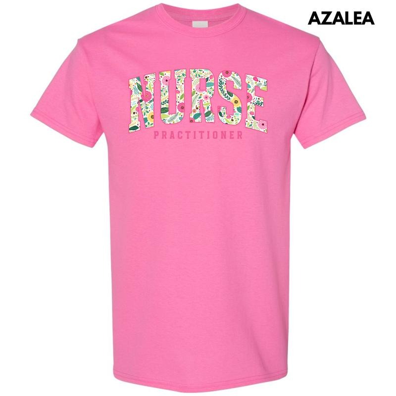 Floral Nurse Practitioner Gildan Short Sleeve T-Shirt 'NLB'