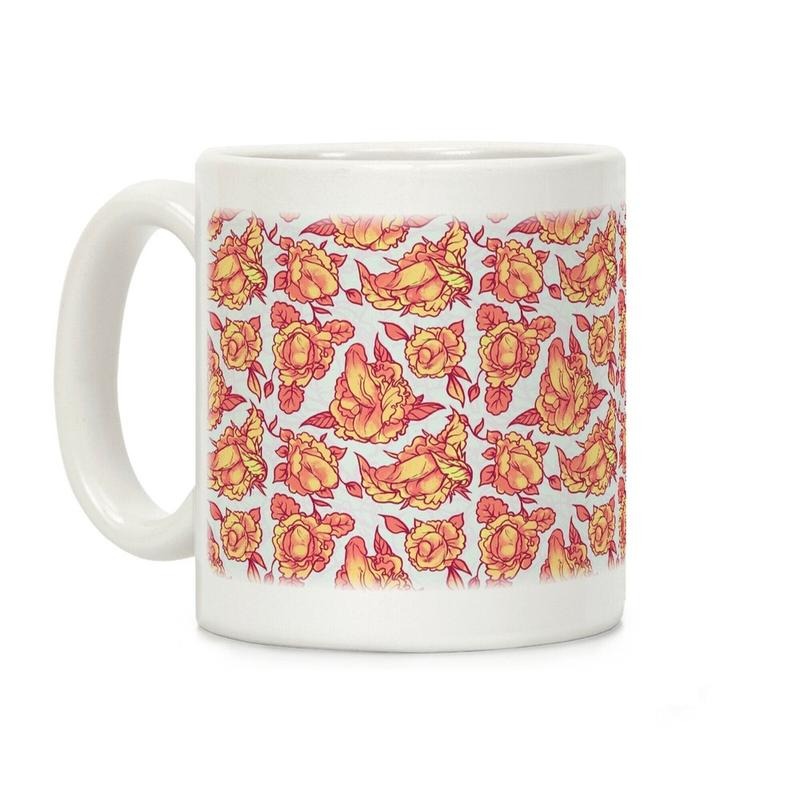 Floral Penis Orange Coffee Mug 11oz-15oz, funny Coffee Mug, Gift Ideas