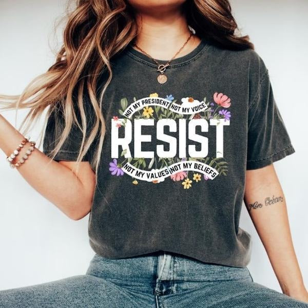 Floral Resist Shirt, Wildflower Protest Shirt, Civil Rights Social Justice Hoodie, Equality Activist Top, Community Is Resistance Shirt