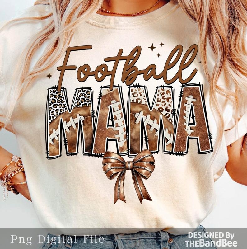 Football Mama T-Shirt, Football T-Shirt, Coquette Football T-Shirt, Football Bow T-Shirt, Football mom T-Shirt, Game Day, Football Season T-Shirtstyle{n002}2