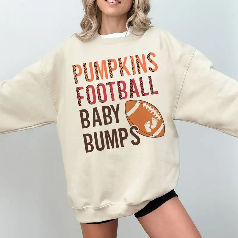 Football Pregnancy Announcement Shirt Fall Baby Reveal Sweatshirt, Thanksgiving Pregnancy Reveal Tee Fall Maternity t-shirt Gift for Expecting
