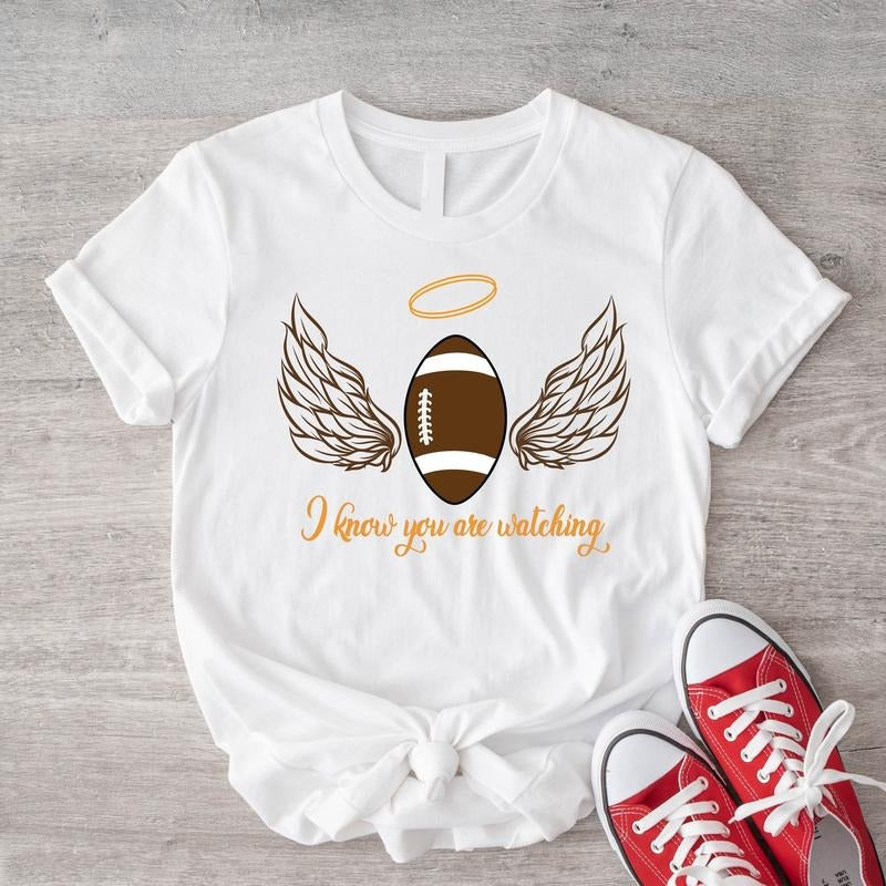Football Wings Shirt, I Know You Are Watching T-Shirt, Football Lover Gift Shirt, Sport Lover Shirt, Unisex Football Fan Tee.