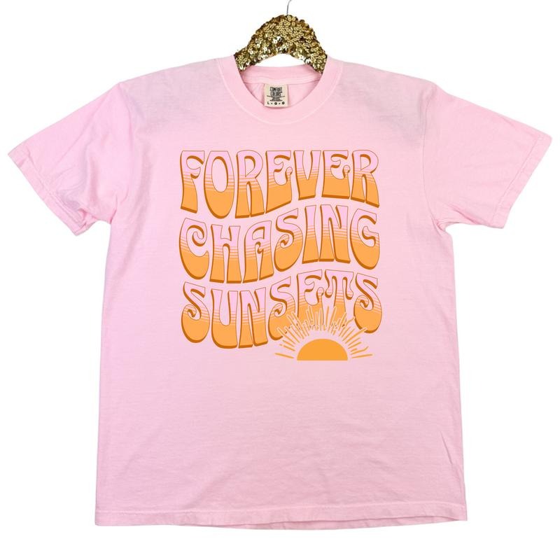 Forever Chasing Sunsets Comfort Colors T-Shirt 'NLB"