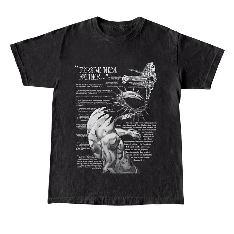 Forgive Them, Father Bible Verses Print T-shirt, Gift for Her, Gift for Him, Gift for Friend Christmas Menswear
