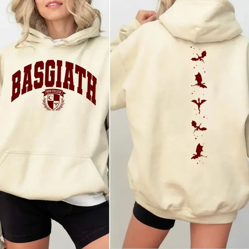 Fourth Wing Double Sided Sweater, Basgiath War College Shirt, Dragon Rider Sweatshirt, Bookish Sweater, Empyrean Series, Fourth Wing Pullover Tee