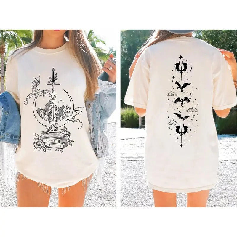 Fourth Wing Dtf 2 side shirt, War College, Bookish Shirt, Gift For Book Lover, Bookish T-Shirt, Fourth Wing merch, Ready To Press