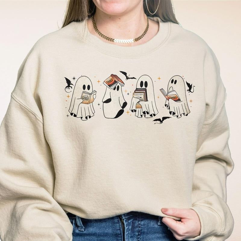 Fourth Wing Ghost Shirt Sweatshirt, Fourth Wing Fan TShirt, Bookish Ghost, Halloween Fourth Wing Comfort Womenswear