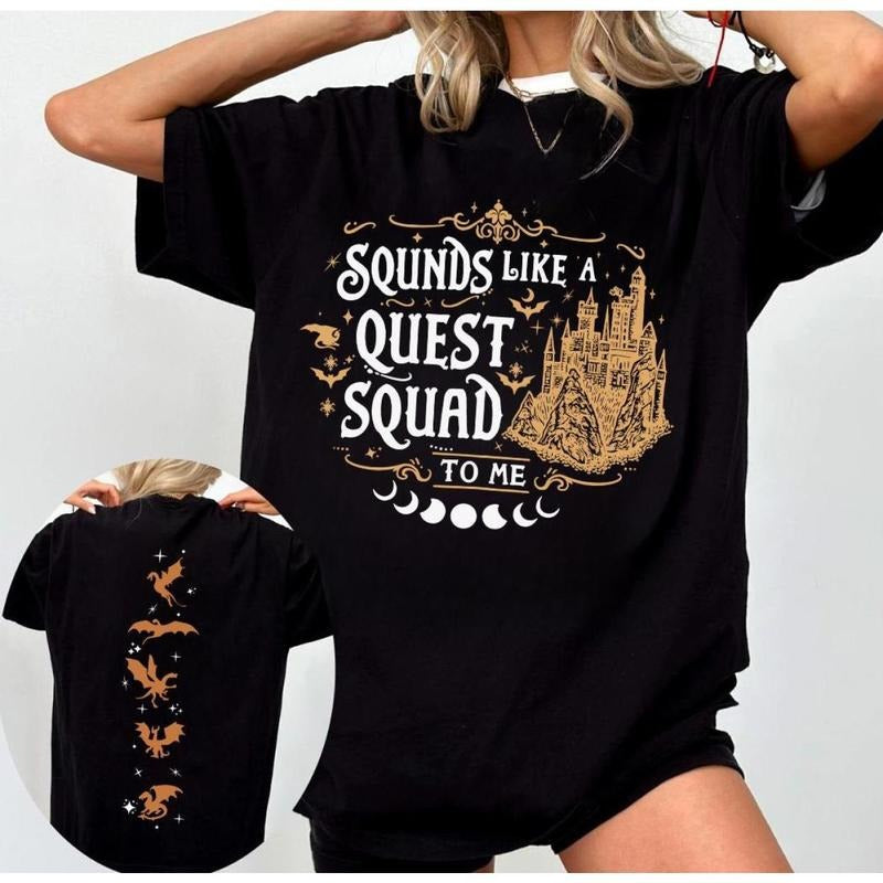 Fourth Wing Quest Squad Shirt, Ridoc Dragon Rider Shirts, Onyx Storm Riorson House Shirt, Fantasy Bookish Merch, Gift For Book
