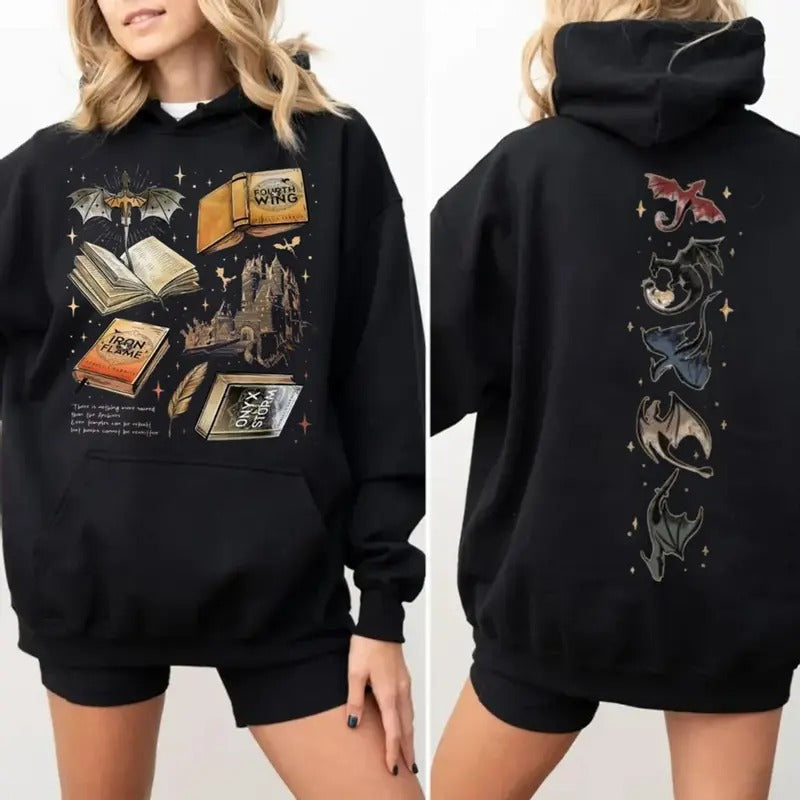 Fourth Wing Series Sweatshirt For Fans, War College Tshirt, Dragon Rider Hoodie, Book Merch Gift Shirt Fourth Wing, Unisex Sweater Pullover Tee