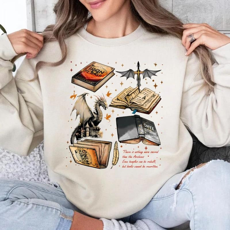 Fourth Wing Series Sweatshirt, Onyx Storm Hoodie, Dragon Rider Bookish Tshirt, Gift For Book Lover, Violet Sorrengail Shirt Fantasy Book Pullover Tee