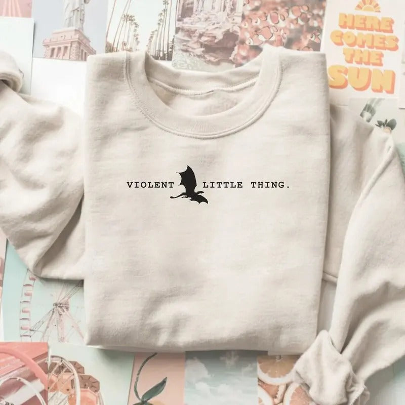 Fourth Wing Sweatshirt | Violent Little Thing | Iron Flame crewneck | Fourth Wing merch | Xaden Riorson Shirt | Basgiath College Sweatshirt