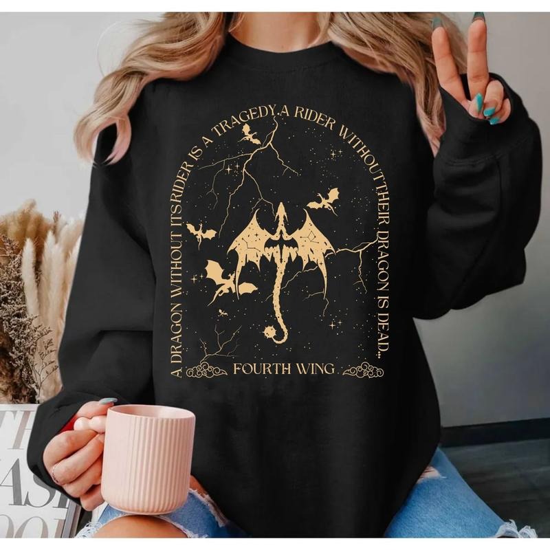 Fourth Wing Sweatshirt, Basgiath War College Sweatshirt, Violet Sorrengail, Bookish Sweatshirt, Xaden Riorson, Fantasy Book Dragon Pullover Tee