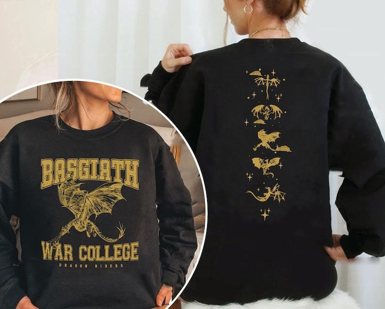Fourth Wing Sweatshirt, Basgiath War College, Dragon Rider, Rebecca Yarros, Violet Sorrengail, Xaden Riorson, Riders Quadrant, Fantasy Reader, Bookish Shirtstyle{n002}4