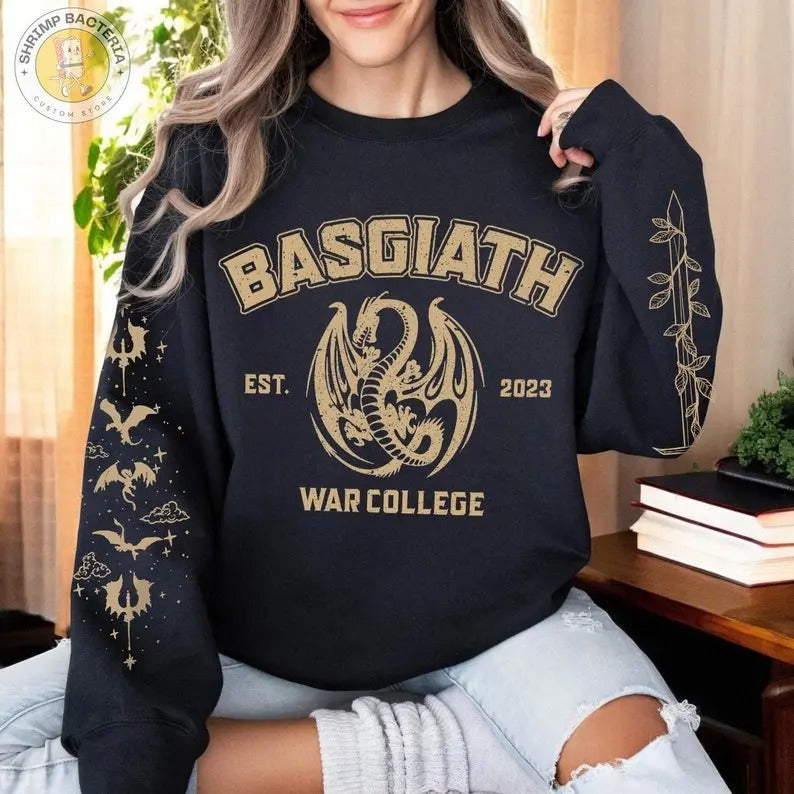 Fourth Wing Sweatshirt, Custom Basgiath War College, Dragon Rider, Violet Sorrengail, Rebecca Yorros, Xaden Riorson, Fantasy Reader