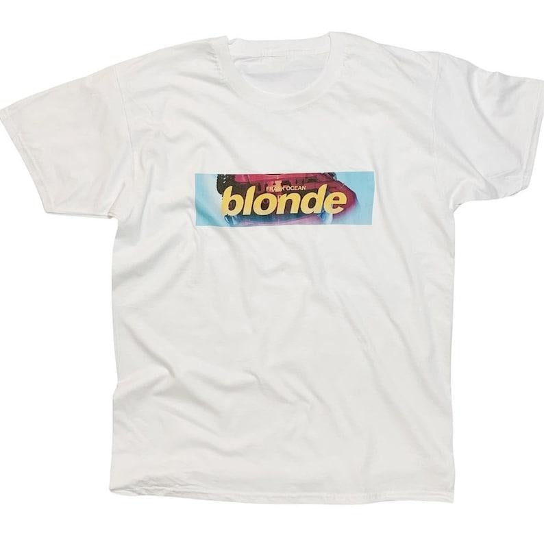 Frank 0cean Blond Hand Made T-Shirt With Minimalist Box Logo Print